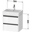 Duravit Ketho 2 wastafelonderbouwkast - 2 laden - 58.4x46x54.9cm - grepen antraciet - grafiet supermat SW772980