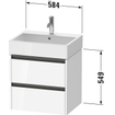 Duravit Ketho 2 wastafelonderbouwkast met 2 laden 58.4x46x54.9cm met grepen antraciet betongrijs mat SW772667