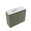 MONDIAZ TURE-DLUX 60cm toiletmeubel Army. EDEN wastafel Opalo positie links. Met 1 kraangat. SW1104212