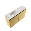 MONDIAZ TURE-DLUX 80cm toiletmeubel Oro. EDEN wastafel Glace positie links. Zonder kraangat. SW1103390