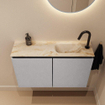 MONDIAZ TURE-DLUX 80cm toiletmeubel Plata. EDEN wastafel Frappe positie rechts. Met 1 kraangat. SW1102975