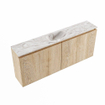 MONDIAZ TURE-DLUX 120cm toiletmeubel Washed Oak. EDEN wastafel Glace positie midden. Zonder kraangat. SW1103602