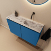 MONDIAZ TURE-DLUX 80cm toiletmeubel Jeans. EDEN wastafel Glace positie rechts. Zonder kraangat. SW1103305