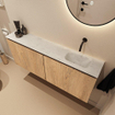 MONDIAZ TURE-DLUX 120cm toiletmeubel Washed Oak. EDEN wastafel Opalo positie rechts. Zonder kraangat. SW1104649