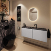 MONDIAZ TURE-DLUX 120cm toiletmeubel Plata. EDEN wastafel Lava positie midden. Met 1 kraangat. SW1103991