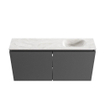 MONDIAZ TURE-DLUX 100cm toiletmeubel Dark Grey. EDEN wastafel Ostra positie rechts. Met 1 kraangat. SW1104805