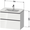 Duravit D-Neo wastafelonderkast 78.4x62.5x45.2cm 2 lades Eiken (zwart) Mat SW640727