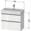 Duravit D-Neo wastafelonderkast 78.4x62.5x44.2cm 2 lades Betongrijs Mat SW641445