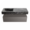 MONDIAZ ALAN - DLUX Badkamermeubelset - 120cm - onderkast - Dark grey - 1 lade - vrijhangende wastafel - wasbak links - 1 kraangat - Lava SW808134