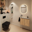 MONDIAZ TURE-DLUX 60cm toiletmeubel Washed Oak. EDEN wastafel Opalo positie links. Met 1 kraangat. SW1104660