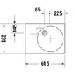 Duravit Scola wastafel bak rechts 61.5x46cm m. kraangat wit 0304522