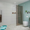 FugaFlow Eccelente Vetro inloopdouche badkamer - 90x200cm - rookglas - wandarm - mat wit - SW1125151
