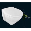 QeramiQ Cetus Confort Wandtoilet - 52x36x43.5cm - spoelrandloos - verhoogd 6cm - softclose en quickrelease zitting - glans wit SW1237965