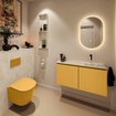 MONDIAZ TURE-DLUX 100cm toiletmeubel Ocher. EDEN wastafel Ostra positie rechts. Zonder kraangat. SW1104968