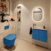 MONDIAZ TURE-DLUX 60cm toiletmeubel Jeans. EDEN wastafel Frappe positie links. Met 1 kraangat. SW1102797