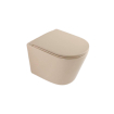 QeramiQ Dely Toiletset - 36.3x51.7cm - diepspoel - rimless - Geberit UP320 inbouwreservoir - softclose toilet zitting - bedieningsplaat mat antraciet - ronde knoppen - mat beige SW1242405