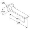 Kludi Ameo baduitloop wandmontage 3/4"x17cm chroom SW158883