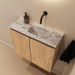 MONDIAZ TURE-DLUX 60cm toiletmeubel Washed Oak. EDEN wastafel Glace positie rechts. Zonder kraangat. SW1103592