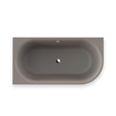 Plieger Kansas Hoekbad - 155x80x60cm - hoek links - met waterinlaat - met af- en overloopgarnituur - met poten - acryl - cementgrijs SW1027776