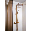 Fortifura Calvi Thermostatische Regendoucheset - 25cm - ronde hoofddouche - staafhanddouche - Geborsteld koper PVD (Koper)-licht beschadigd- OUTLETSTORE STORE33761