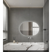 Adema Shine Badkamerspiegel - 50x80cm - Ovaal - horizontale / verticale plaatsing - indirecte LED verlichting - Spiegelverwarming - Infrarood SW1152326