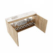 MONDIAZ TURE-DLUX 100cm toiletmeubel Washed Oak. EDEN wastafel Frappe positie links. Zonder kraangat. SW1103072