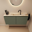 MONDIAZ TURE-DLUX 100cm toiletmeubel Army. EDEN wastafel Frappe positie midden. Met 1 kraangat. SW1102662