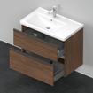 Duravit D-Neo wastafelonderkast 78.4x62.5x45.2cm 2 lades Noten (donker) Mat SW640789