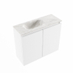 MONDIAZ TURE-DLUX 60cm toiletmeubel Talc. EDEN wastafel Ostra positie links. Met 1 kraangat. SW1104689