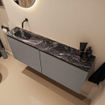 MONDIAZ TURE-DLUX 120cm toiletmeubel Smoke. EDEN wastafel Lava positie links. Zonder kraangat. SW1104083