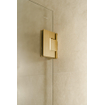 Fortifura Galeria Douchedeur - 90x200cm - scharnieren - deurgreep - vlak - helder veiligheidsglas - Geborsteld Messing PVD (Goud) SW1122600