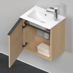 Duravit D-Neo wastafelonderkast 41x44x27.4cm Linksdraaiend 1 deur Natuur eiken Mat SW640797