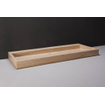 Forzalaqua Palermo wastafel 120.5x51.5x9cm Rechthoek 1 kraangat Natuursteen Travertin gezoet SW67818