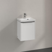 Villeroy & Boch Subway 3.0 wastafelonderkast 40x40x30cm met 1 linksdraaiende softclose deur met aluminium glanzende greep spaanplaat Brilliant white SW701602