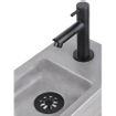 Differnz Force fonteinset - 40x22x8cm - Rechthoek - 1 kraangat - Recht matte zwarte kraan - Beton Grijs SW373238