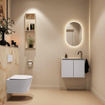 MONDIAZ TURE-DLUX 60cm toiletmeubel Cale. EDEN wastafel Frappe positie rechts. Met 1 kraangat. SW1102665