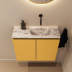 MONDIAZ TURE-DLUX 60cm toiletmeubel Ocher. EDEN wastafel Glace positie rechts. Zonder kraangat. SW1103415