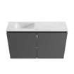 MONDIAZ TURE-DLUX 80cm toiletmeubel Dark Grey. EDEN wastafel Opalo positie links. Zonder kraangat. SW1104257