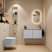 MONDIAZ TURE-DLUX 100cm toiletmeubel Clay. EDEN wastafel Ostra positie rechts. Met 1 kraangat. SW1104785