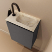 MONDIAZ TURE-DLUX 40cm toiletmeubel Dark Grey. EDEN wastafel Ostra positie rechts. Met 1 kraangat. SW1104799