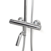 Xellanz Caral eco thermostatische badmengkraan met regendoucheset opbouw chroom SW95639