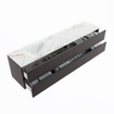 MONDIAZ VICA-DLUX Badkamermeubelset - 200cm - onderkast dark grey - 4 lades - inbouw wastafel cloud links - 1 kraangat - 60cm hoge versie - frape SW1088848
