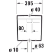 Duravit HappyD 2 duoblokreservoir + binnenwerk met onderaansluiting links 4.5/3L dualflush met wondergliss wit SW54363