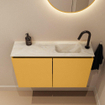 MONDIAZ TURE-DLUX 80cm toiletmeubel Ocher. EDEN wastafel Ostra positie rechts. Met 1 kraangat. SW1104996