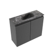 MONDIAZ TURE-DLUX 60cm toiletmeubel Dark Grey. EDEN wastafel Lava positie midden. Met 1 kraangat. SW1103762