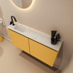 MONDIAZ TURE-DLUX 100cm toiletmeubel Ocher. EDEN wastafel Opalo positie links. Met 1 kraangat. SW1104446