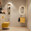 MONDIAZ TURE-DLUX 40cm toiletmeubel Ocher. EDEN wastafel Frappe positie rechts. Met 1 kraangat. SW1102854