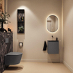 MONDIAZ TURE-DLUX 40cm toiletmeubel Dark Grey. EDEN wastafel Lava positie midden. Zonder kraangat. SW1103737