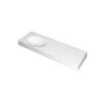 INK Smooth wastafel - 140x45x9cm - 1 wasbak links - 0 kraangaten - polystone wit mat SW798314