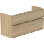 Thebalux Type Wastafelonderkast - 120x60x45cm - 2 lades - extra hoog - houten greeplijst - tbv wastafel Slimline Soft en Glacier - uitsparing - sequoia SW765878